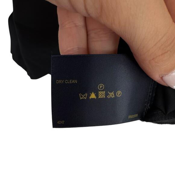 Brooks Brothers Petite Black Poplin Cotton V-neck Sleeveless Fit & Flare Dress - Picture 12 of 12